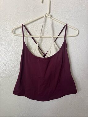 Garage Layered Double-Strap Cami - Plum and Cream